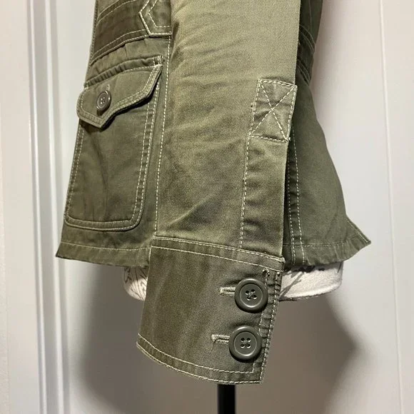 J. Crew Military Utility Jacket Olive Green Size XS 100% Cotton - Picture 5 of 10
